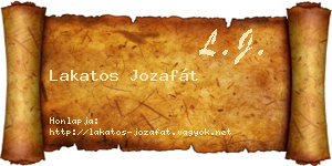 Lakatos Jozafát névjegykártya